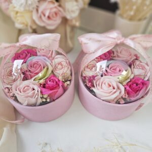 Flower Box Kopułka Kwiaty mydlane mix różowe 01KP