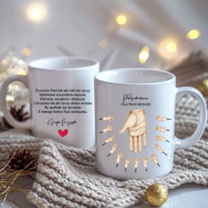 Kubek z rączkami dzieci Prezent dla Nauczyciela Przedszkolanki