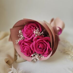 Bukiet róże mydlane Fuksja