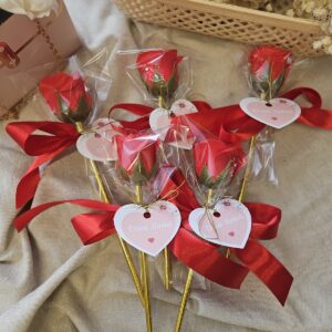 Róża mydlana w celofanie Podziękowanie Dzień Kobiet Dzień Nauczyciela