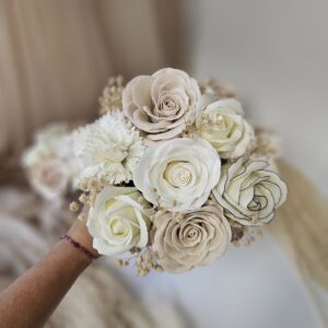 Flower Box kwiaty mydlane beżowy Boho