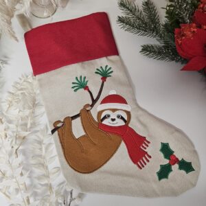 Personalizowana skarpeta świąteczna na kominek Leniwiec 1 🧦