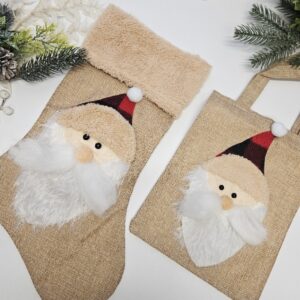 Personalizowana skarpeta świąteczna na kominek Mikołaj + torba 🧦