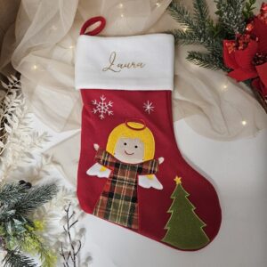 Personalizowana skarpeta świąteczna na kominek Aniołek 🧦