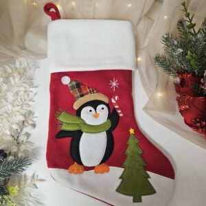 Personalizowana skarpeta świąteczna na kominek Pingwin 🧦