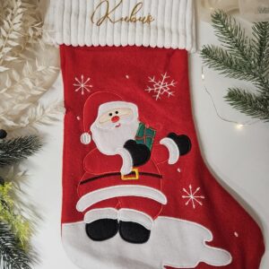 Personalizowana skarpeta świąteczna na kominek Mikołaj 44 cm 🧦