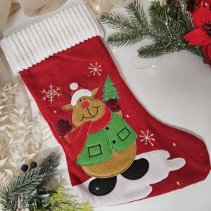 Personalizowana skarpeta świąteczna na kominek Renifer 44 cm 🧦