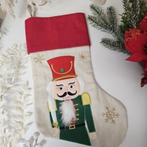 Personalizowana skarpeta świąteczna na kominek Dziadek do orzechów 02 🧦