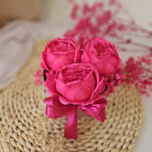 Flower Box kwiaty mydlane Piwonie fuksja